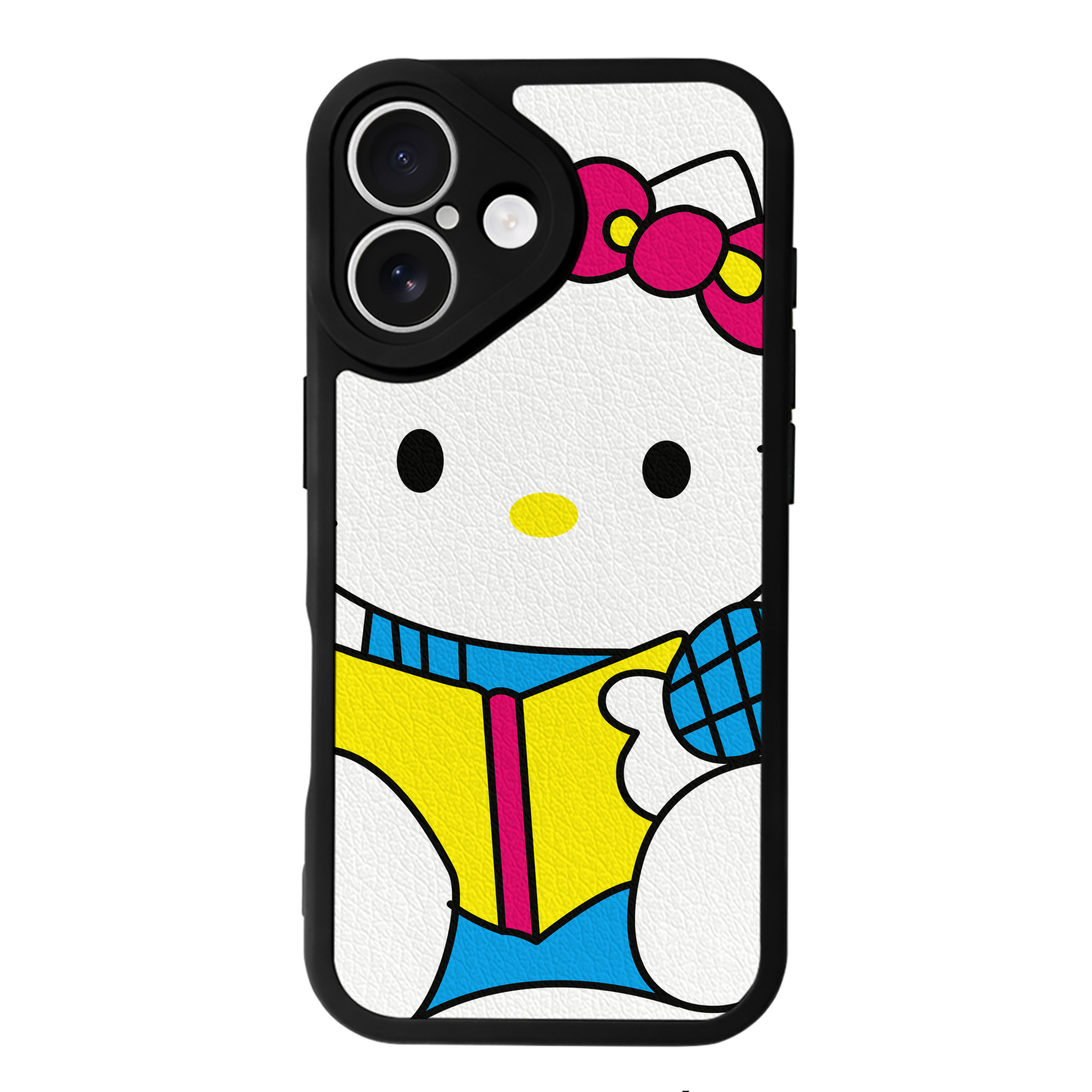 （画像用） Hello Kitty ハローキティ 【iPhone 16シリーズ対応】シリコンスマホケース（レザー調） 材質：シリコン